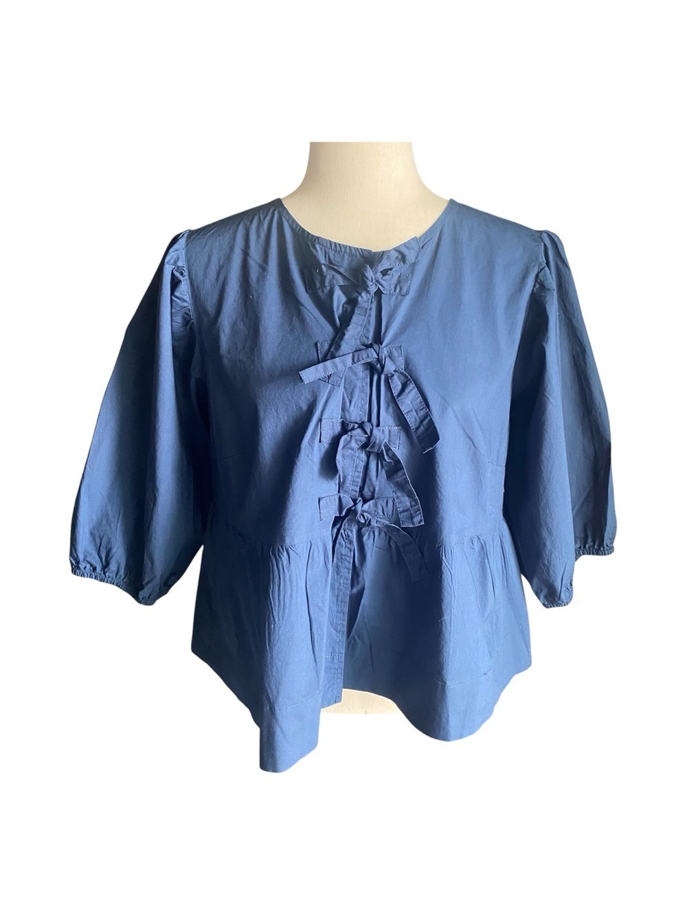 NWOT-VELVET HEART-NAVY BLUE PUFF SLEEVE TOP-SIZE XL